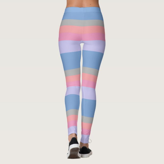 Leggings corail rose pastel gris bleu pourpre bloc de coule (Dos)