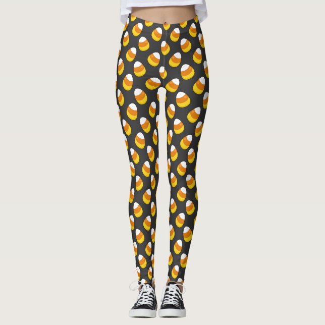 Leggings Corne de bonbons d'Halloween (Devant)