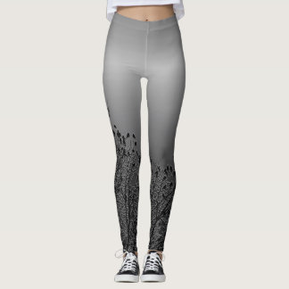 Leggings Corneilles dans les arbres en charbon de bois