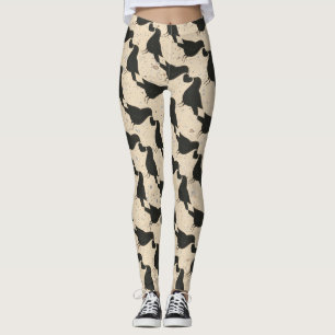 Leggings Corneilles et pattes de coeur