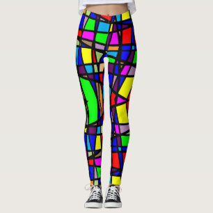 Leggings Costume arc-en-ciel géométrique coloré