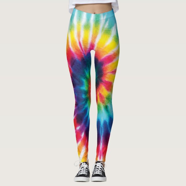 Leggings Costume coloré Rainbow Tie Dye (Devant)