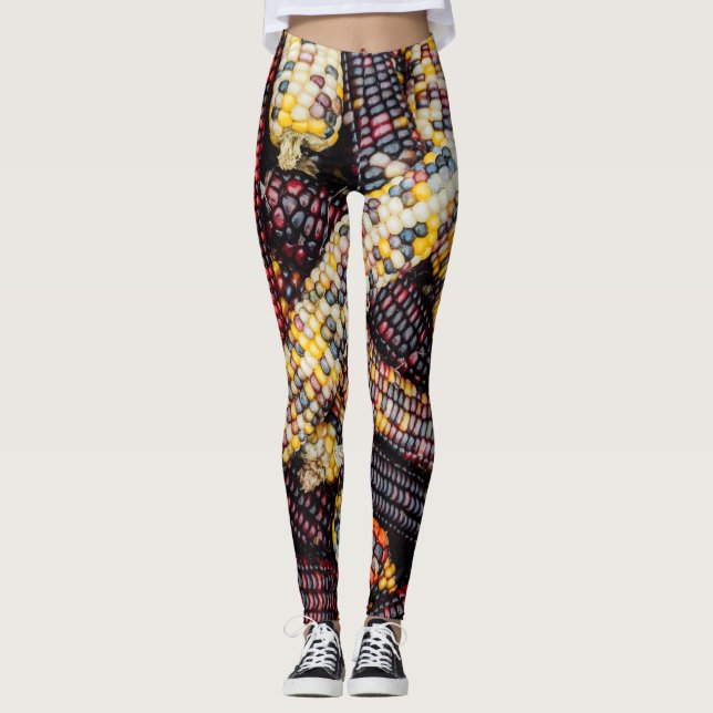 Leggings Costume de maïs coloré Arrière - plan (Devant)