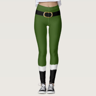 Leggings Costume Elf Père Noël moderne mignonne Noël drôle