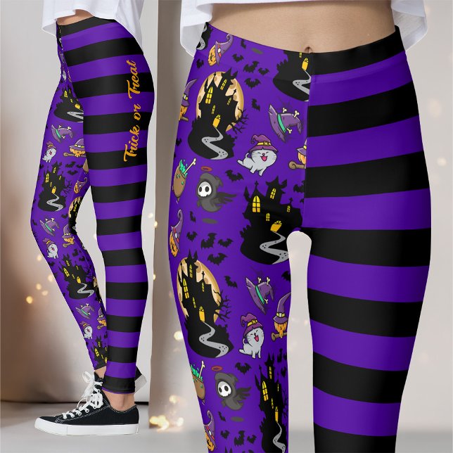 Leggings Costume Halloween Sorcière Noire Et Violet (Créateur téléchargé)