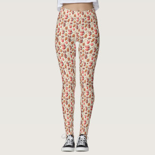 Leggings Cosy Christmas Cocoa and Gingerpain Motif