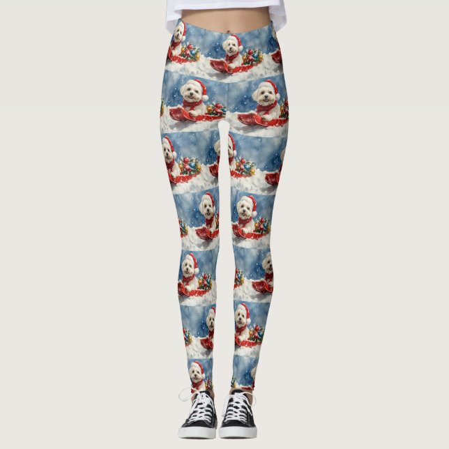 Leggings Coton De Tulear dans la boue Laisser passer la nei (Devant)