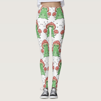 Leggings cottagecore crapaud mignon et champignons