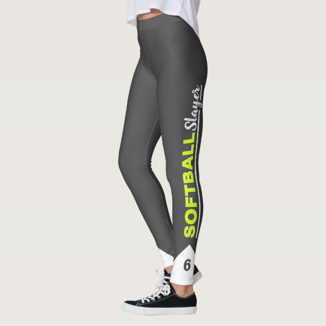 Leggings Couche Softball personnalisée (Gauche)