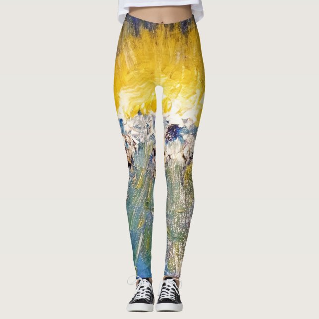 Leggings Coucher du soleil d'ange plein (Devant)