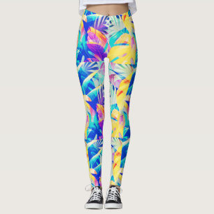 Leggings Couleur Abstraite florale moderne Pastel