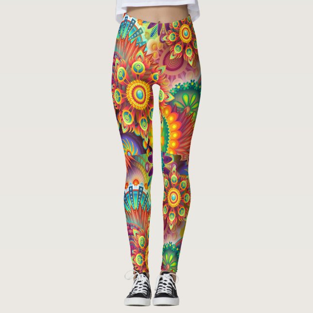 Leggings Couleur d'amour psychédélique (Devant)