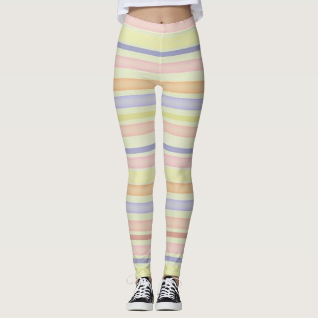 Leggings Couleur d'aquarelle de conception à bandes multipl (Devant)