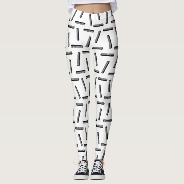 Leggings COULEUR DE ARRIÈRE - PLAN PERSONNALISÉE Motif Comb (Devant)