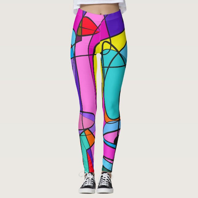 Leggings couleur de mélange abstrait (Devant)