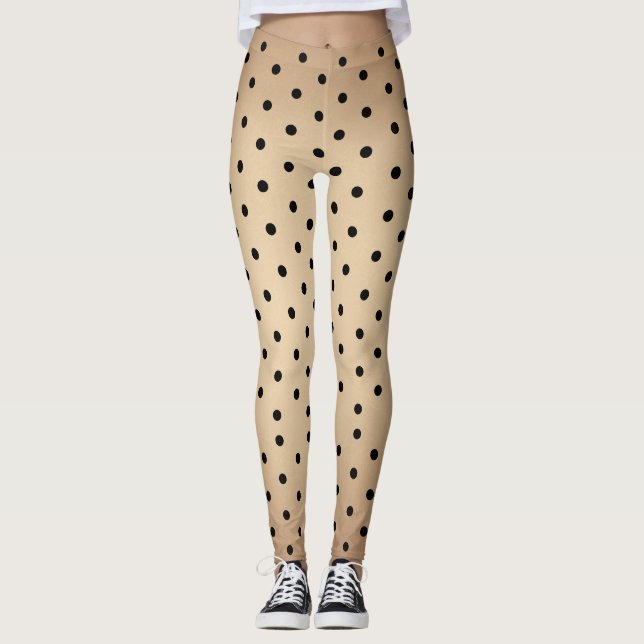 Leggings Couleur de peau, motif pois (Devant)