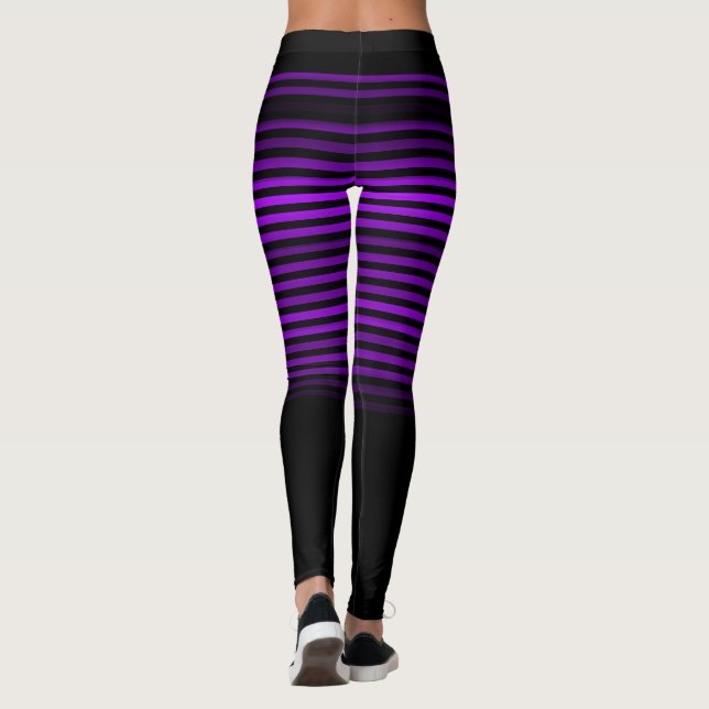 Leggings Couleur noire et violette ou personnalisée triée (Dos)