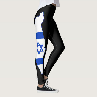 Leggings Couleur personnalisable Carte Israël Drapeau israé