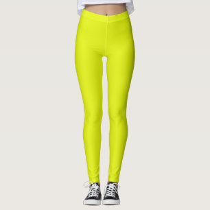 Leggings Couleur solide Chartreuse de base 