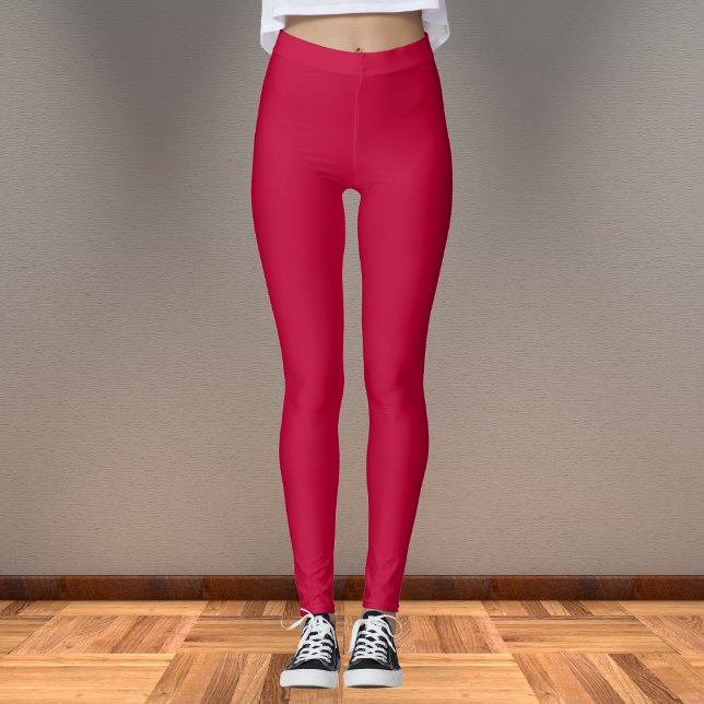 Leggings Couleur solide crème Crimson (Créateur téléchargé)
