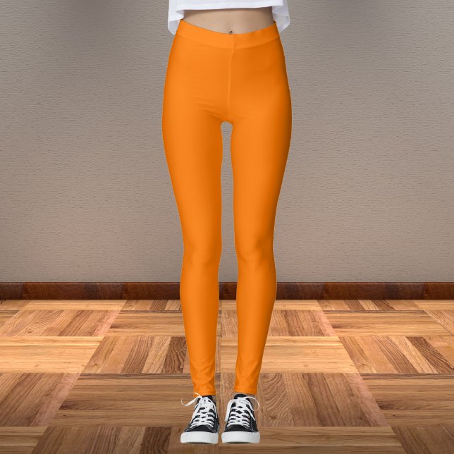 Leggings Couleur solide orange de sécurité (Créateur téléchargé)
