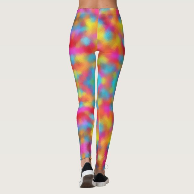 Leggings Couleur tendance rose rouge bleu vert jaune modern (Dos)