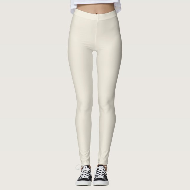 Leggings Couleur uni ivoire raffinée teinte SW 0050 (Devant)