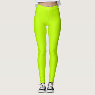 Leggings couleur unie vert chaux amer