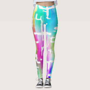 Leggings Couleur vive Fou coloré Abstrait Motif