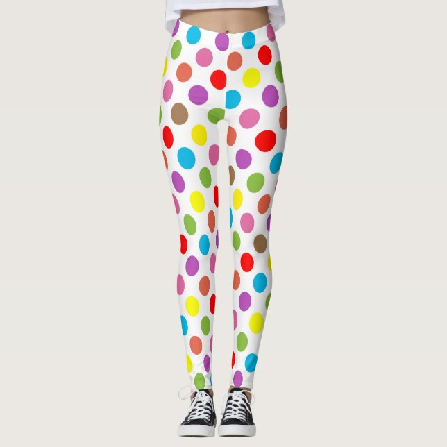 Leggings Couleurs arc-en-ciel motif pois (Devant)