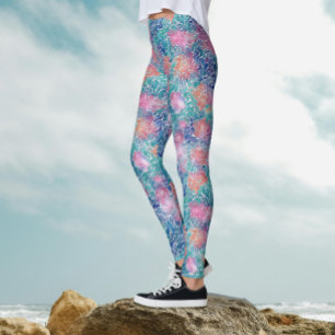 Leggings Couleurs Artistiques Turquoise Océan Aquarelle