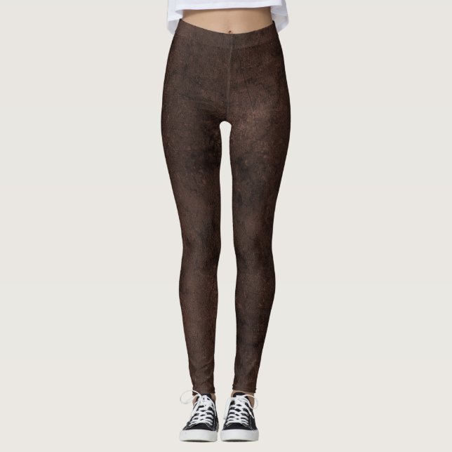 Leggings Couleurs brun dégradé pierre marbre imprimé chocol (Devant)