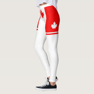 Leggings Couleurs canadiennes minimalistes avec érable sur
