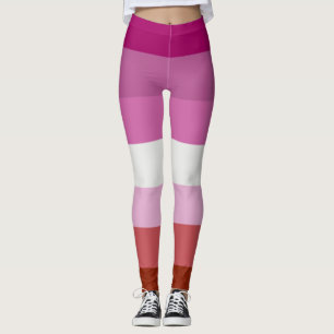 Leggings Couleurs de la fierté lesbienne du bâton à lèv