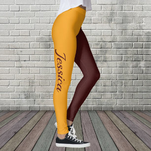Leggings COULEURS de l'école Pom-pom girl de marron et de p