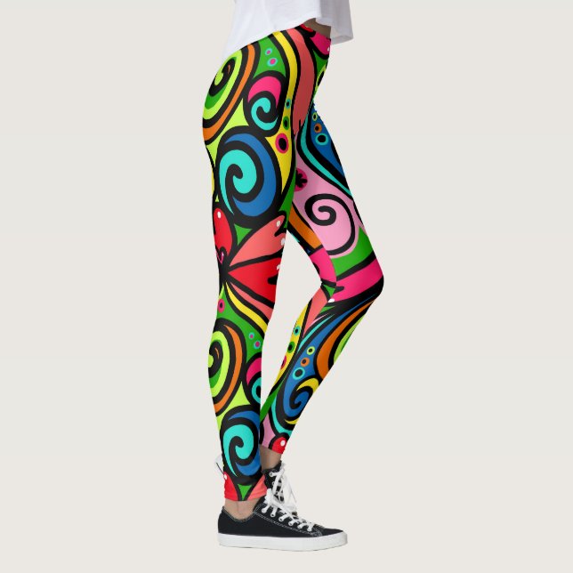 Leggings Couleurs de puissance Abstrait Motif Super amusant (Droite)