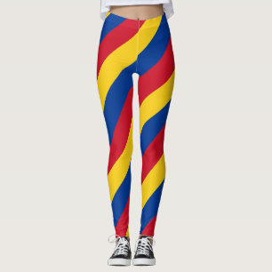 Leggings Couleurs du drapeau national de Colombie diagonale