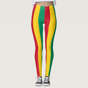 Leggings Couleurs du drapeau national de Guinée triées vert