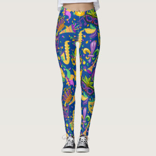 Leggings Couleurs du Mardi gras D Bleu