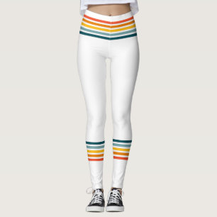 Leggings Couleurs et blanc Style de bloc de tube 80's tenda