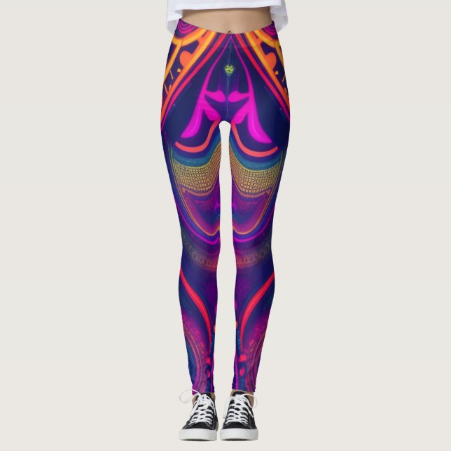 Leggings couleurs et lignes dansantes (Devant)