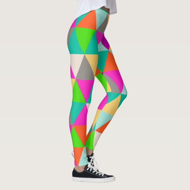 Leggings Couleurs géométriques/triangles/néon PixDezines (Droite)