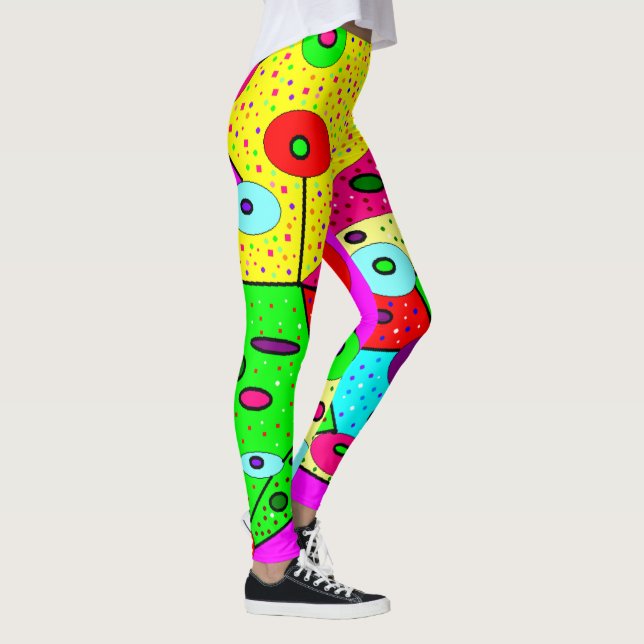 Leggings Couleurs mélangées de motifs lumineux audacieux de (Droite)
