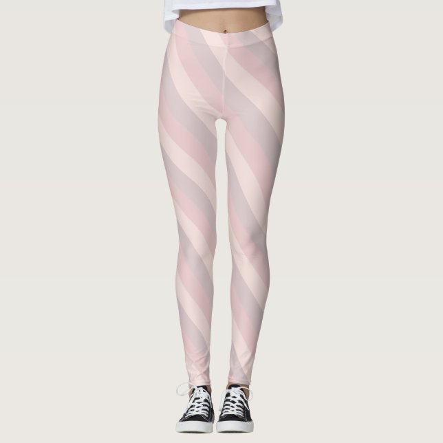 Leggings Couleurs pastel créatives Crème rose Modèle violet (Devant)