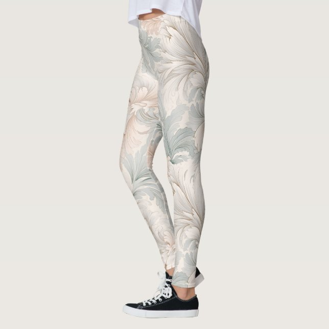 Leggings Couleurs pastel délicats motifs floraux ornementau (Gauche)