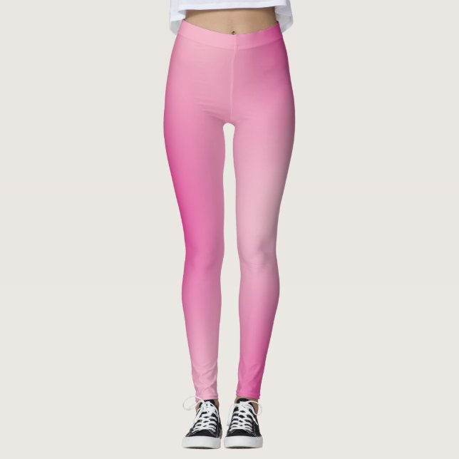 Leggings Couleurs rose pastel Ombre de dégradé de flou Abst (Devant)