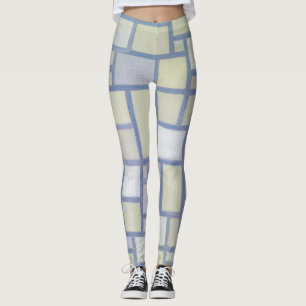 Leggings Couleurs vives Lignes gris Piet Mondrian