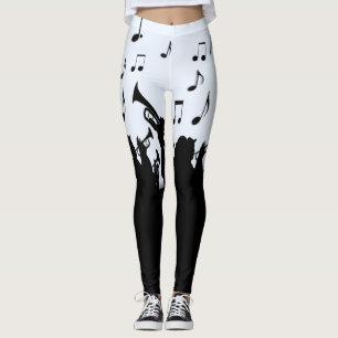 Leggings Coupe de corne Musique Design Poudre Bleu