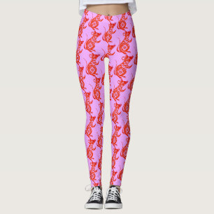 Leggings Coupe de papier de rat chinois rouge mignon Nouvel