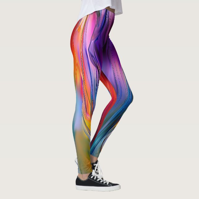 Leggings "Courants chromatiques" Abstrait contemporain (Droite)